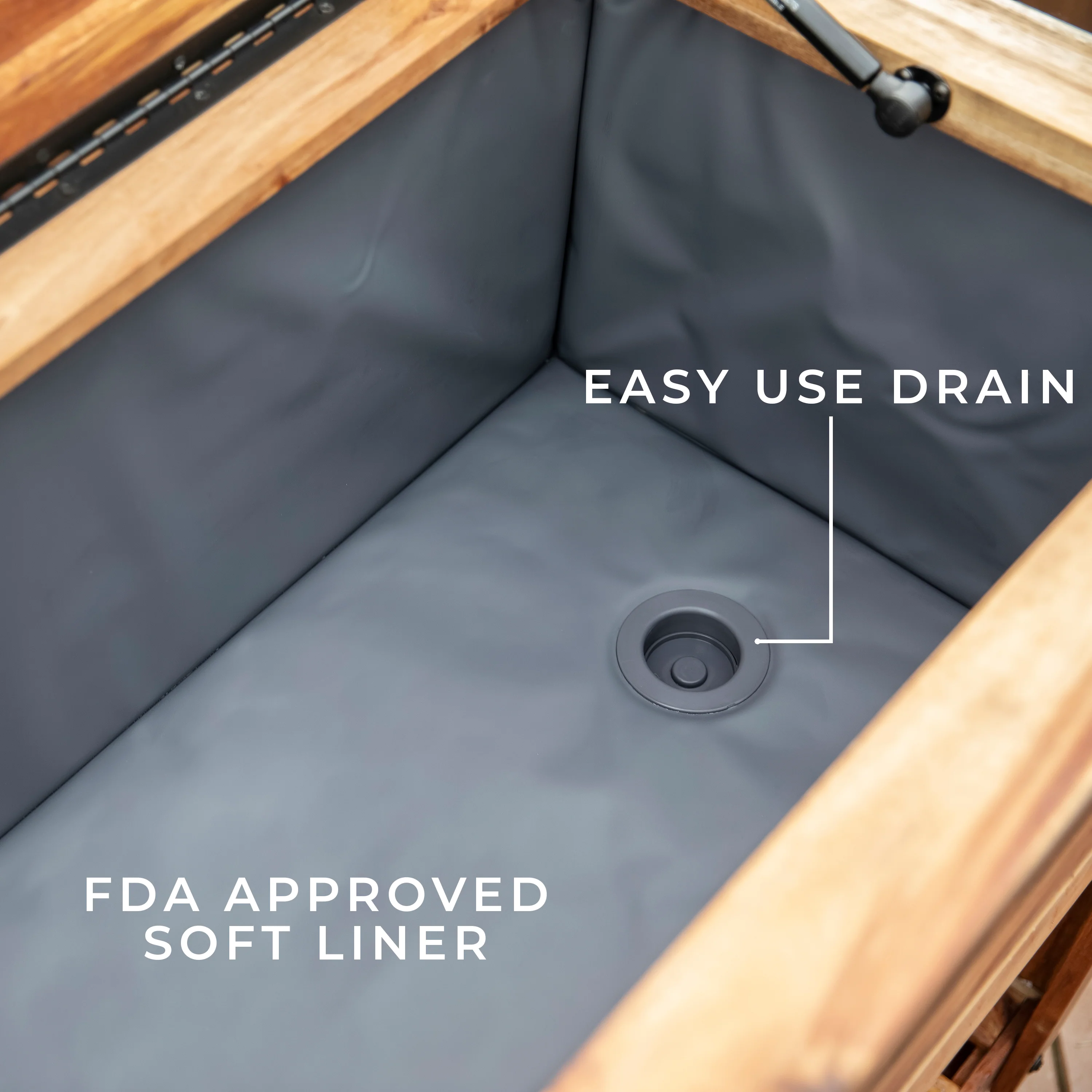 100 Quart Patio Cooler - Acacia - Image 4