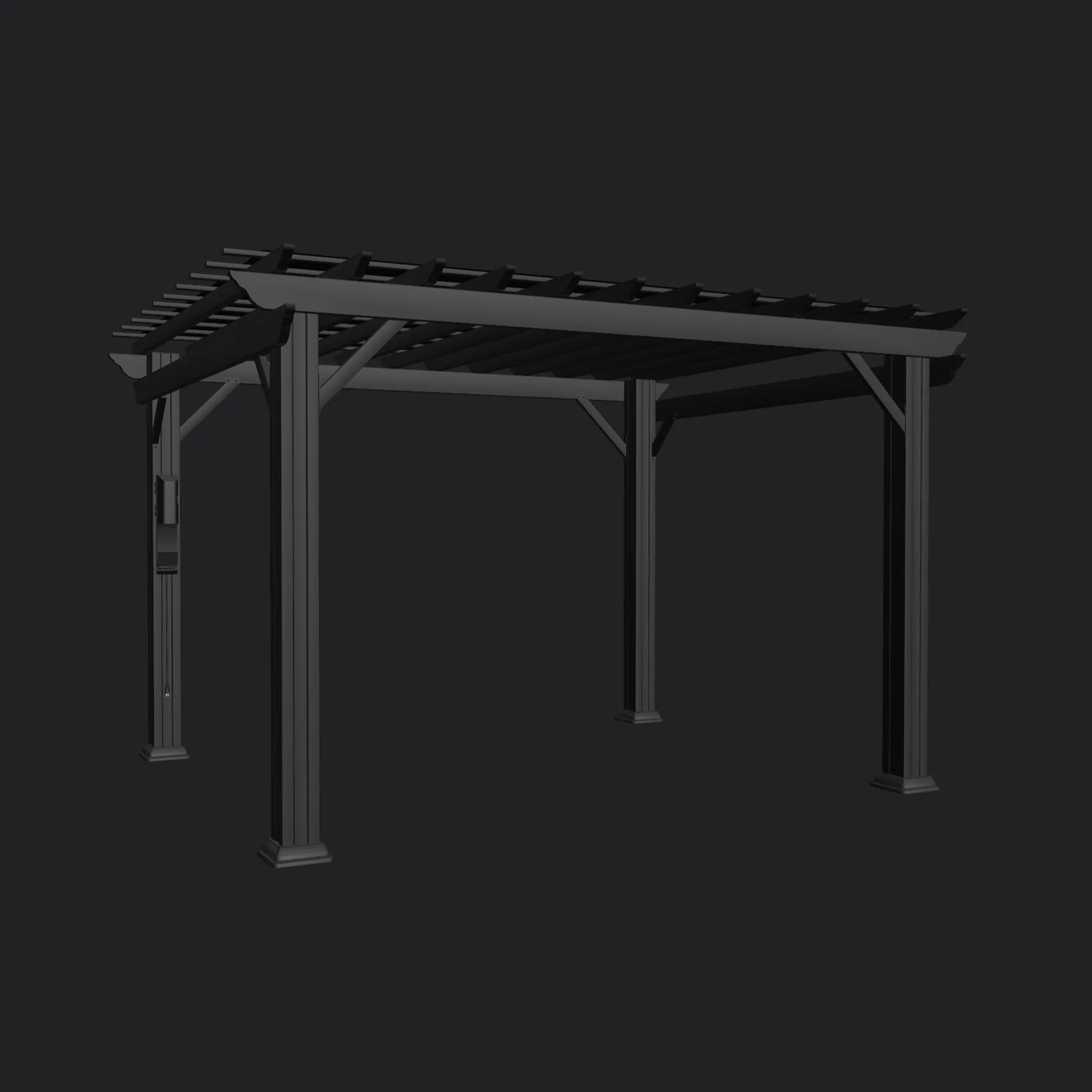 Stratford | 12x10 Steel Pergola – Black - Image 14