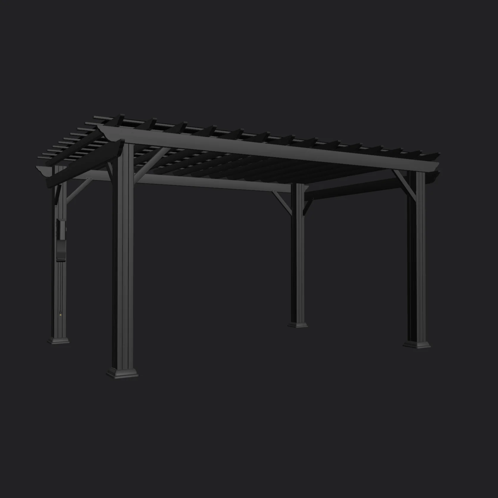 Stratford | 14x10 Steel Pergola – Black - Image 13