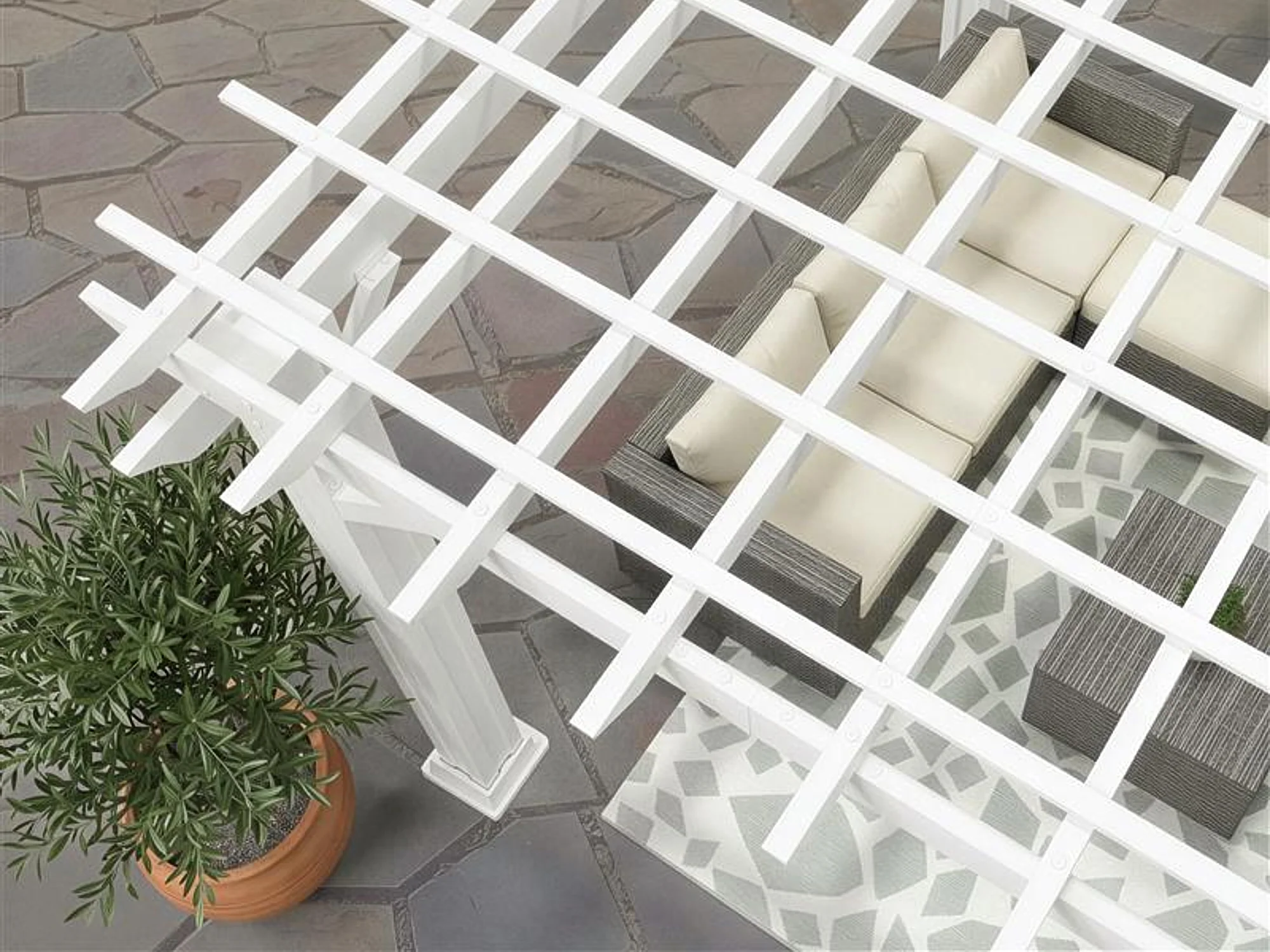 Stratford | 12x10 Steel Pergola – White - Image 3