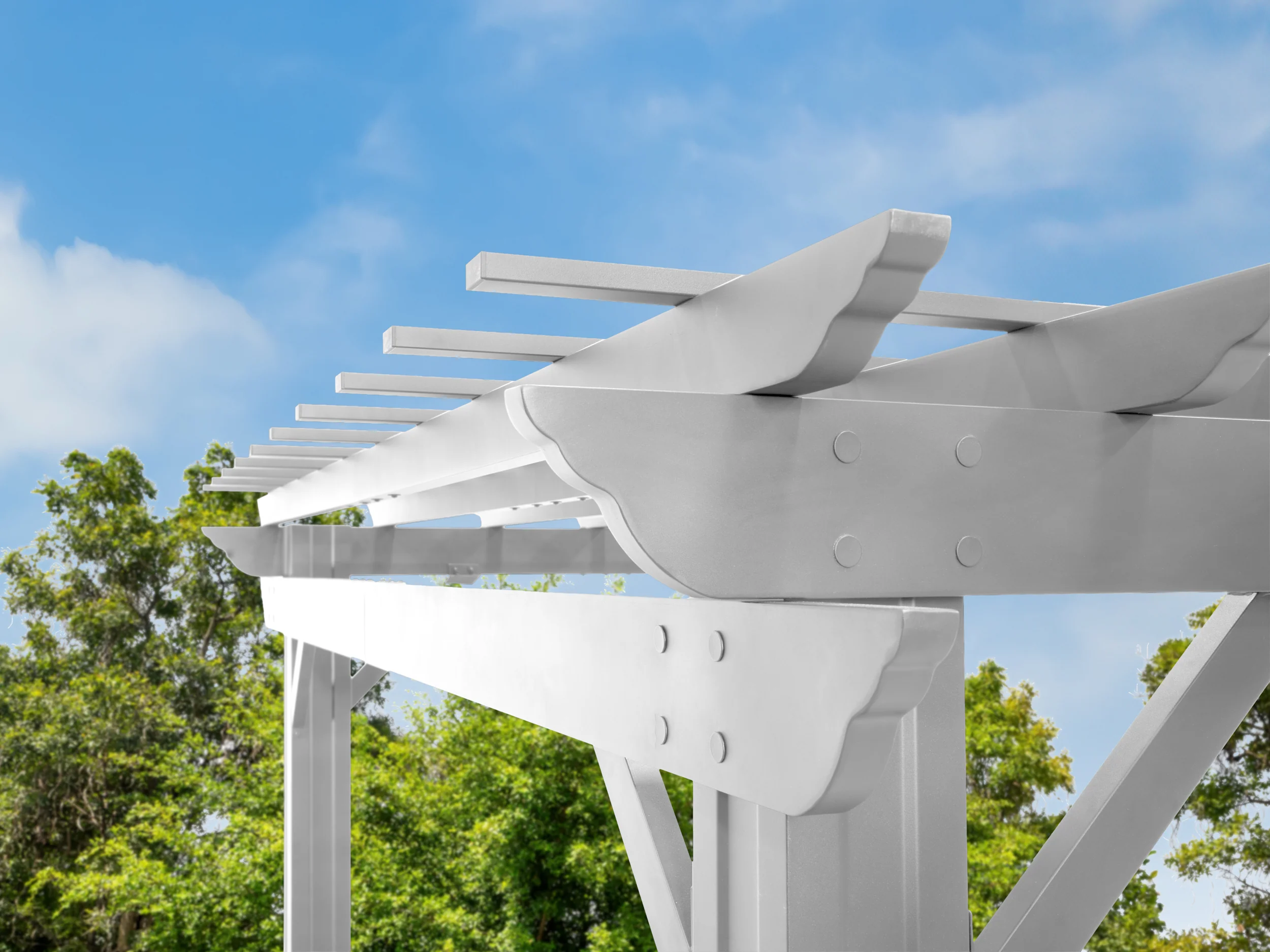Stratford | 12x10 Steel Pergola – White - Image 4
