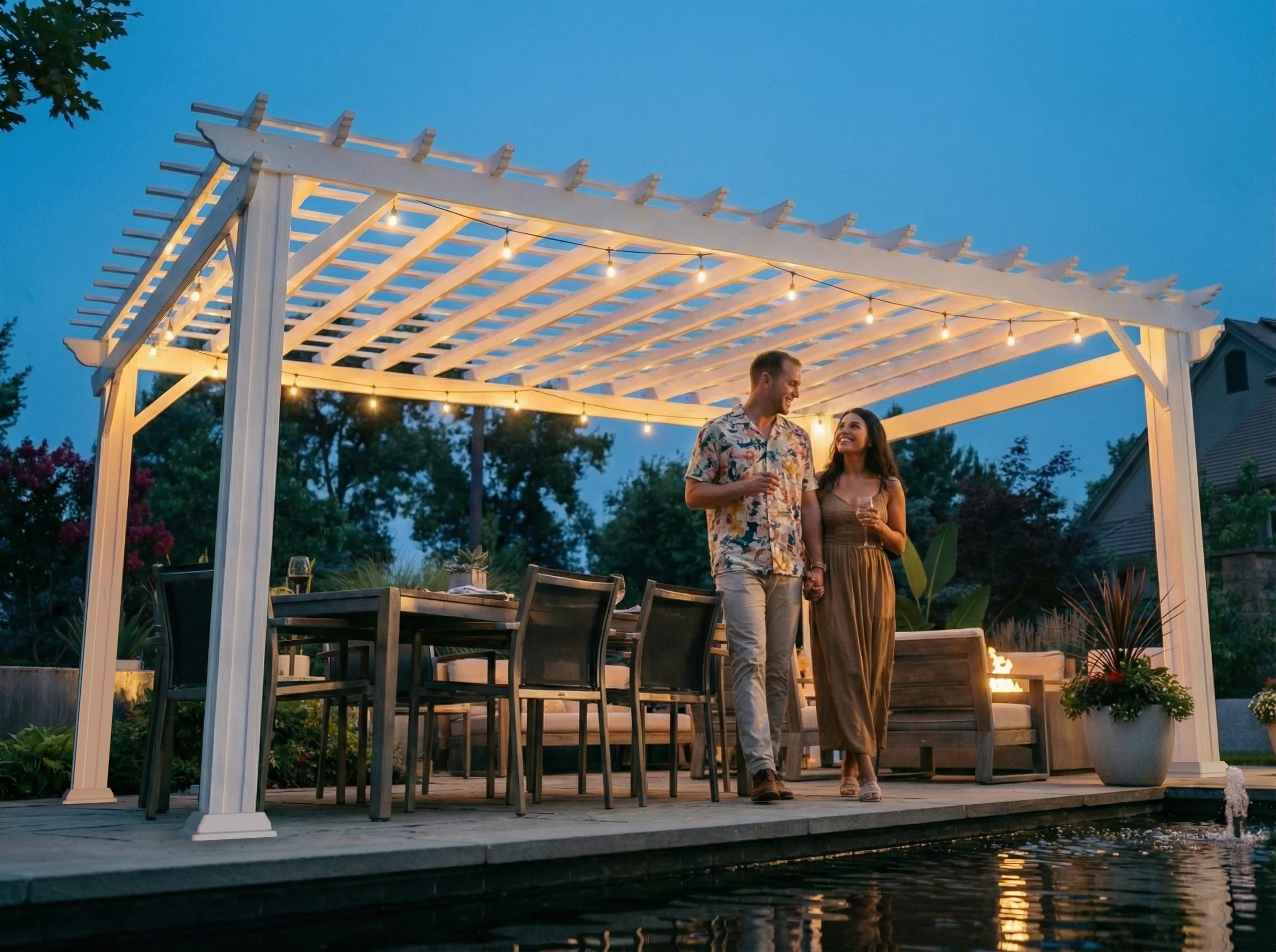 Stratford | 12x10 Steel Pergola – White - Image 9