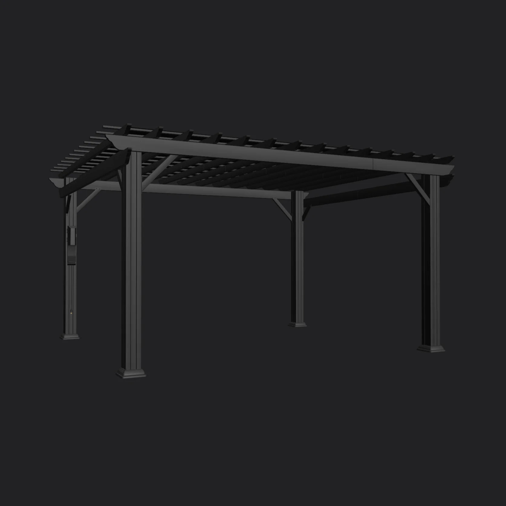 Stratford | 14x12 Steel Pergola – Black - Image 12