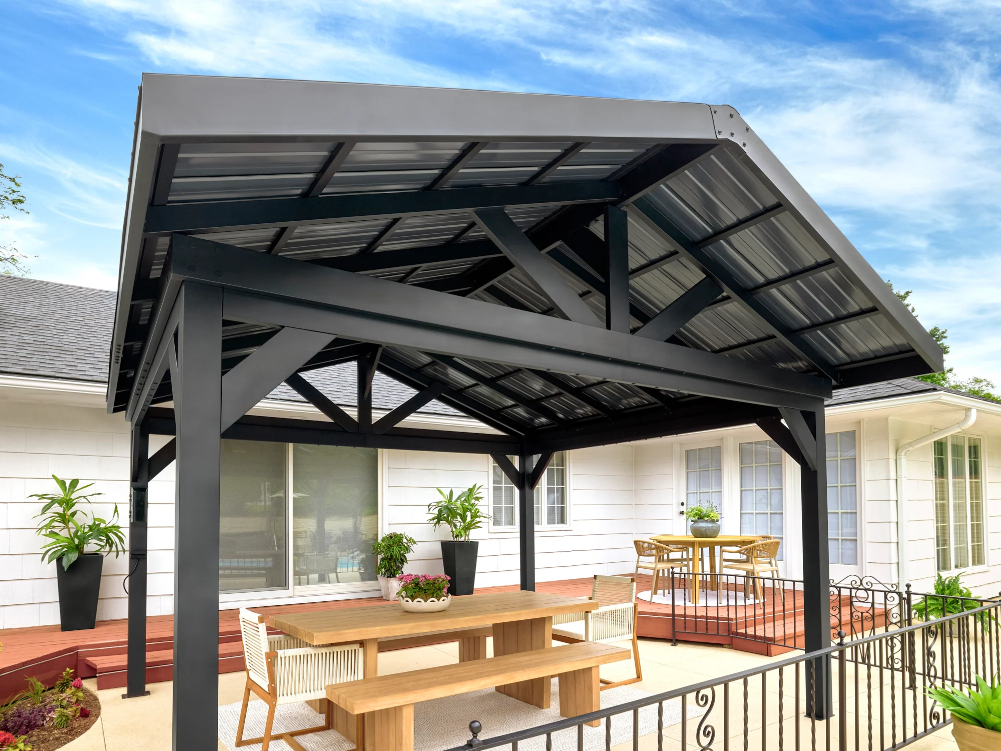 Lancaster | 14x14 Steel Gazebo with Gable Roof - Image 3