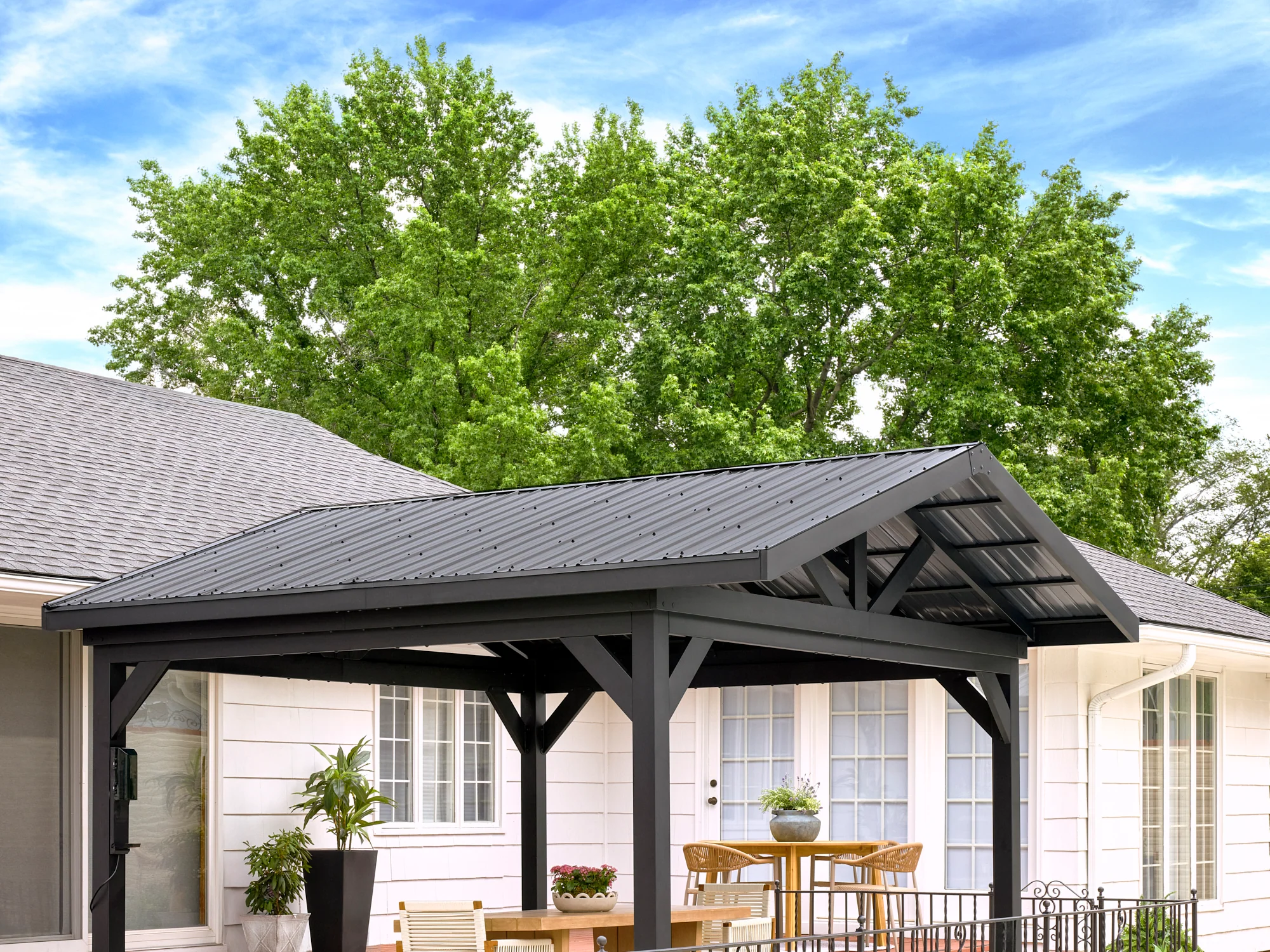 Lancaster | 14x14 Steel Gazebo with Gable Roof - Image 6