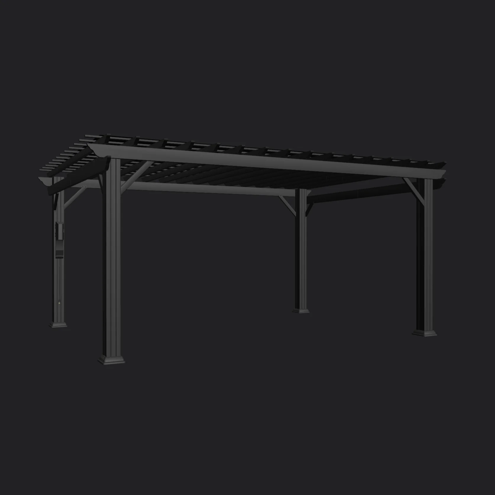 Stratford | 16x12 Steel Pergola – Black - Image 12