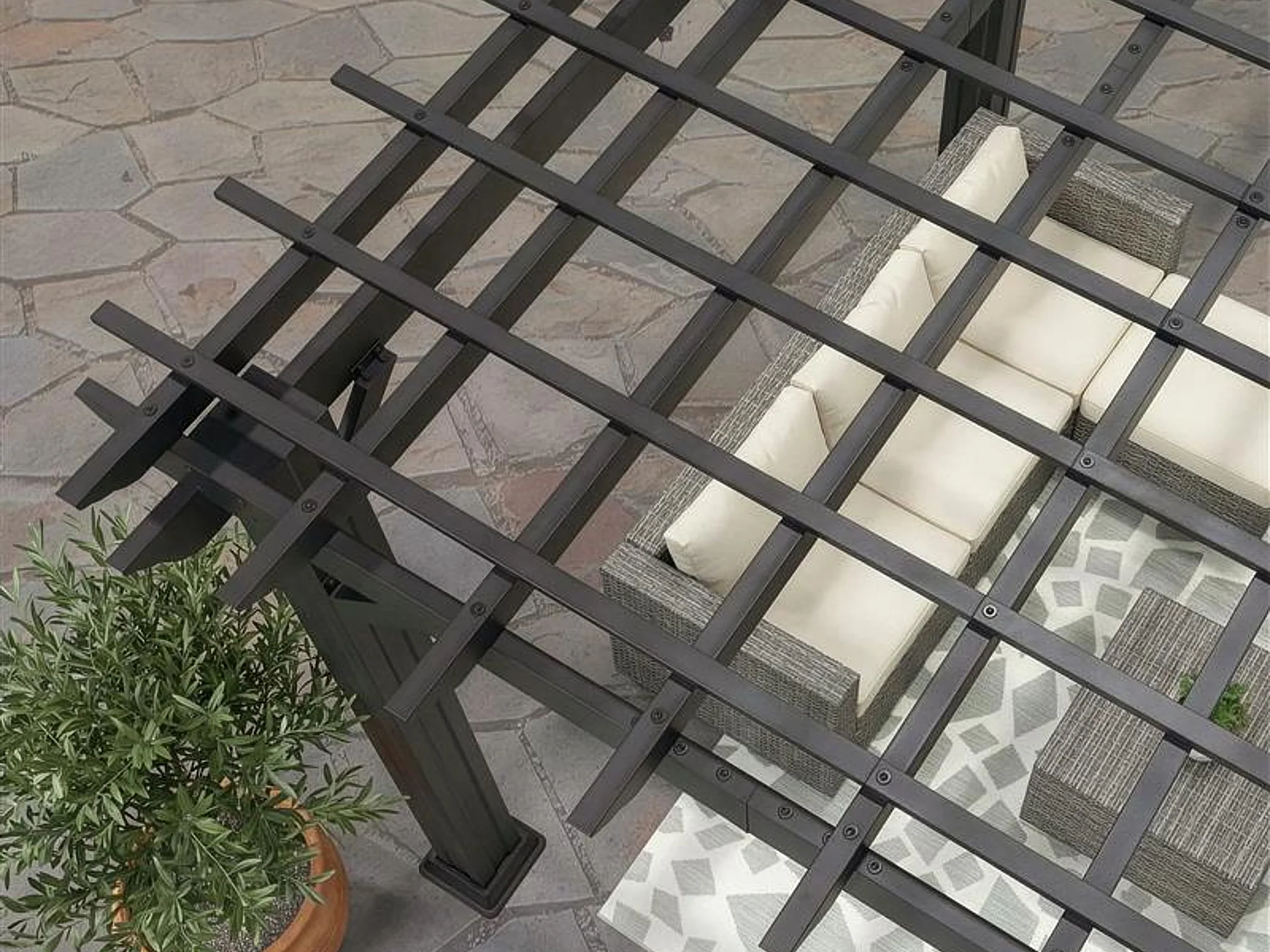 Stratford | 16x12 Steel Pergola – Black - Image 4