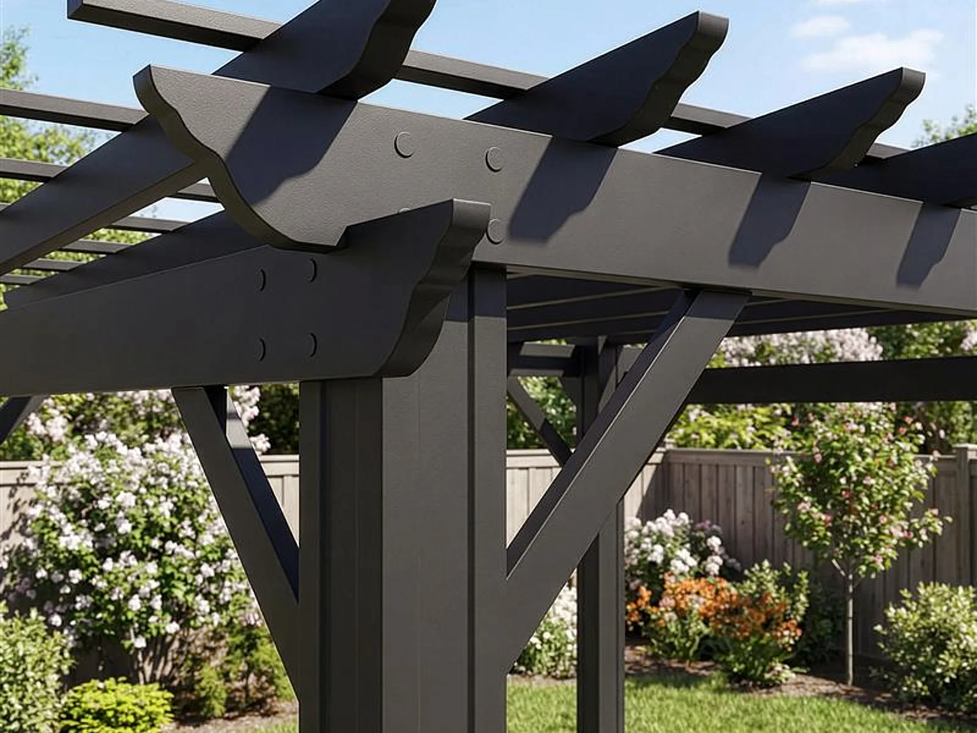 Stratford | 16x12 Steel Pergola – Black - Image 8