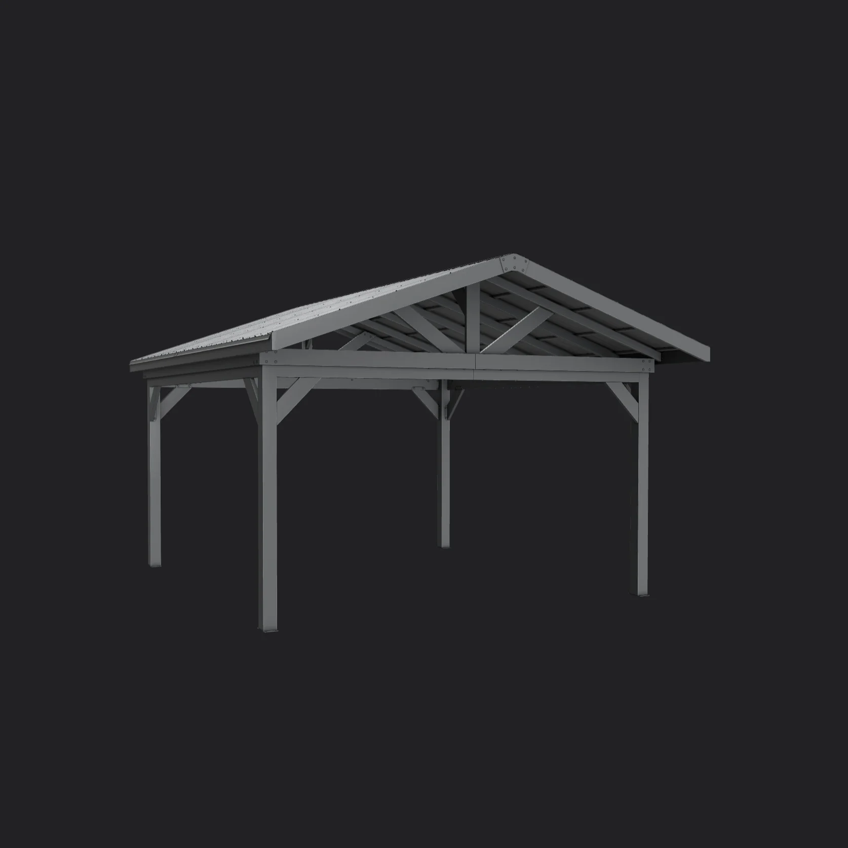 Lancaster | 16x14 Steel Gazebo with Gable Roof - Image 12