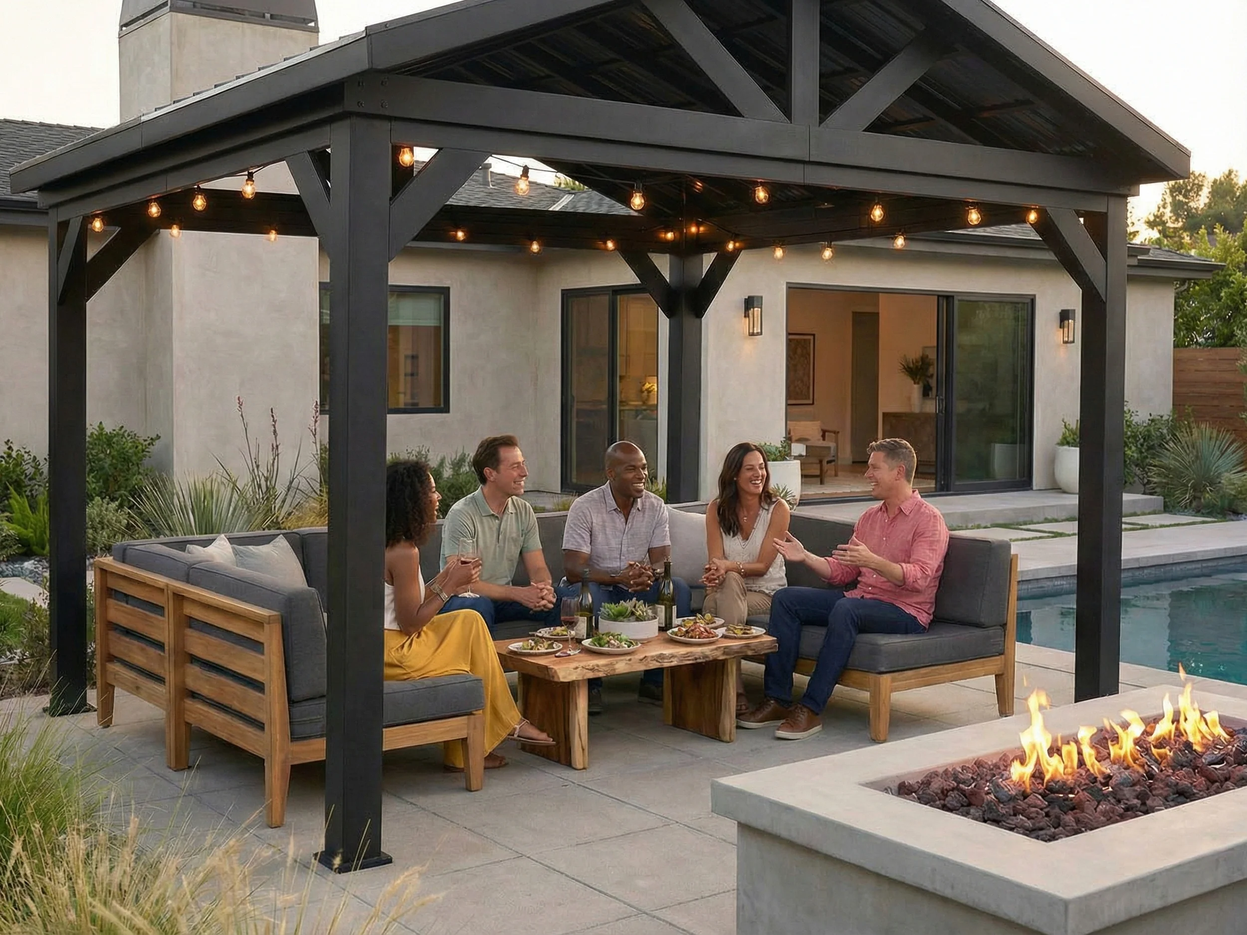 Lancaster | 18x14 Steel Gazebo with Gable Roof - Image 11