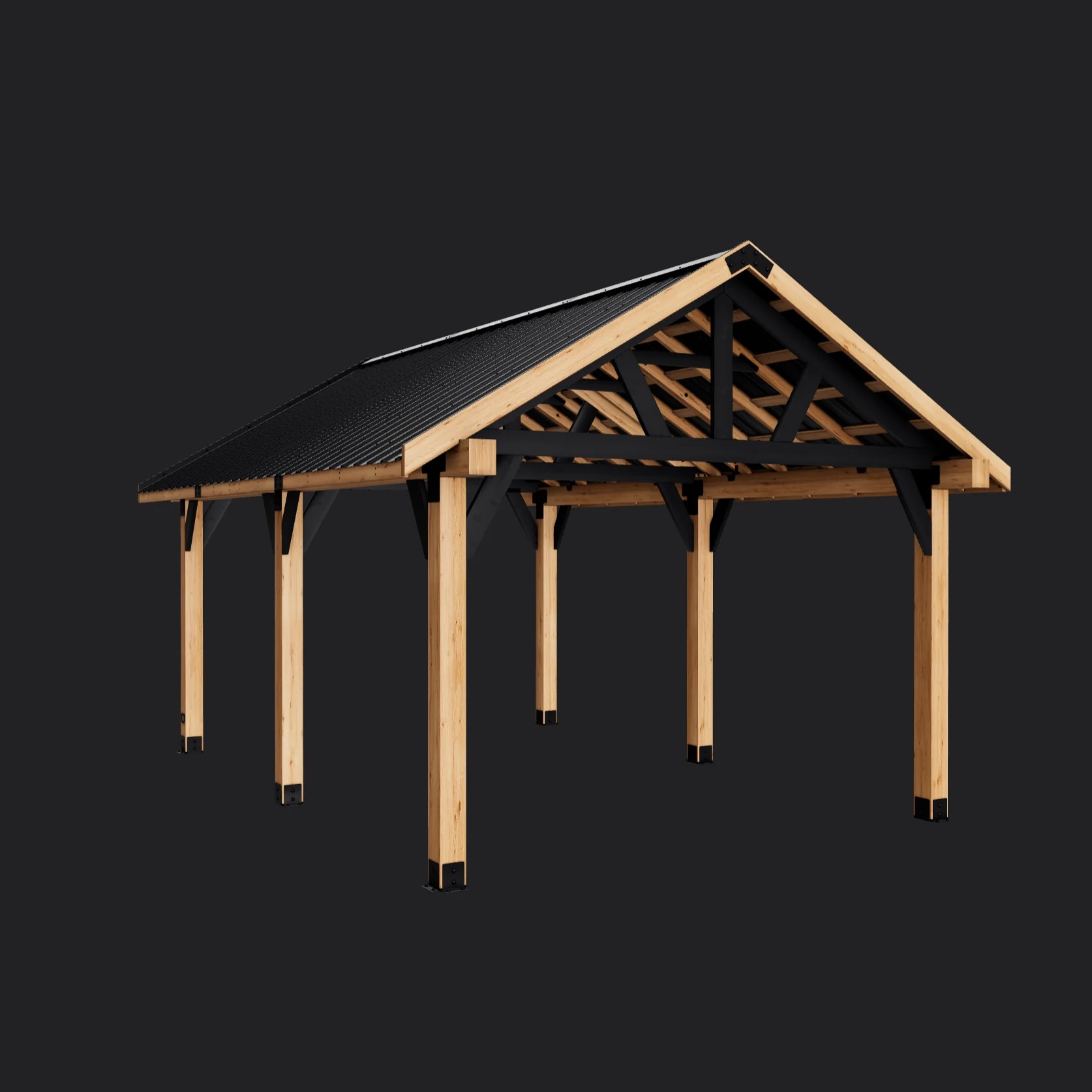 Lodge | 19x14 Cedar and Steel Gazebo with Steel Roof - Image 16