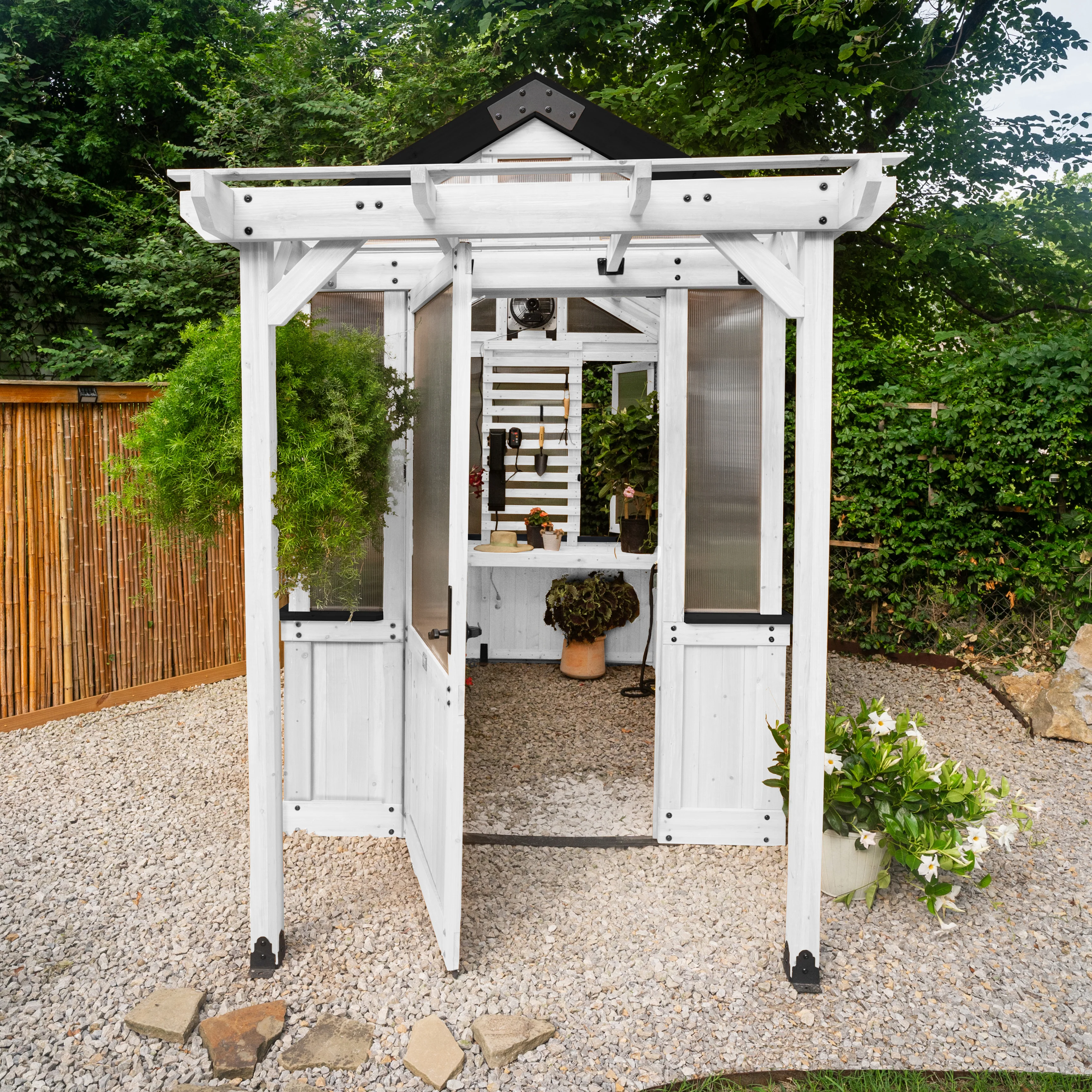 9x6 White Bellerose Greenhouse - Image 12