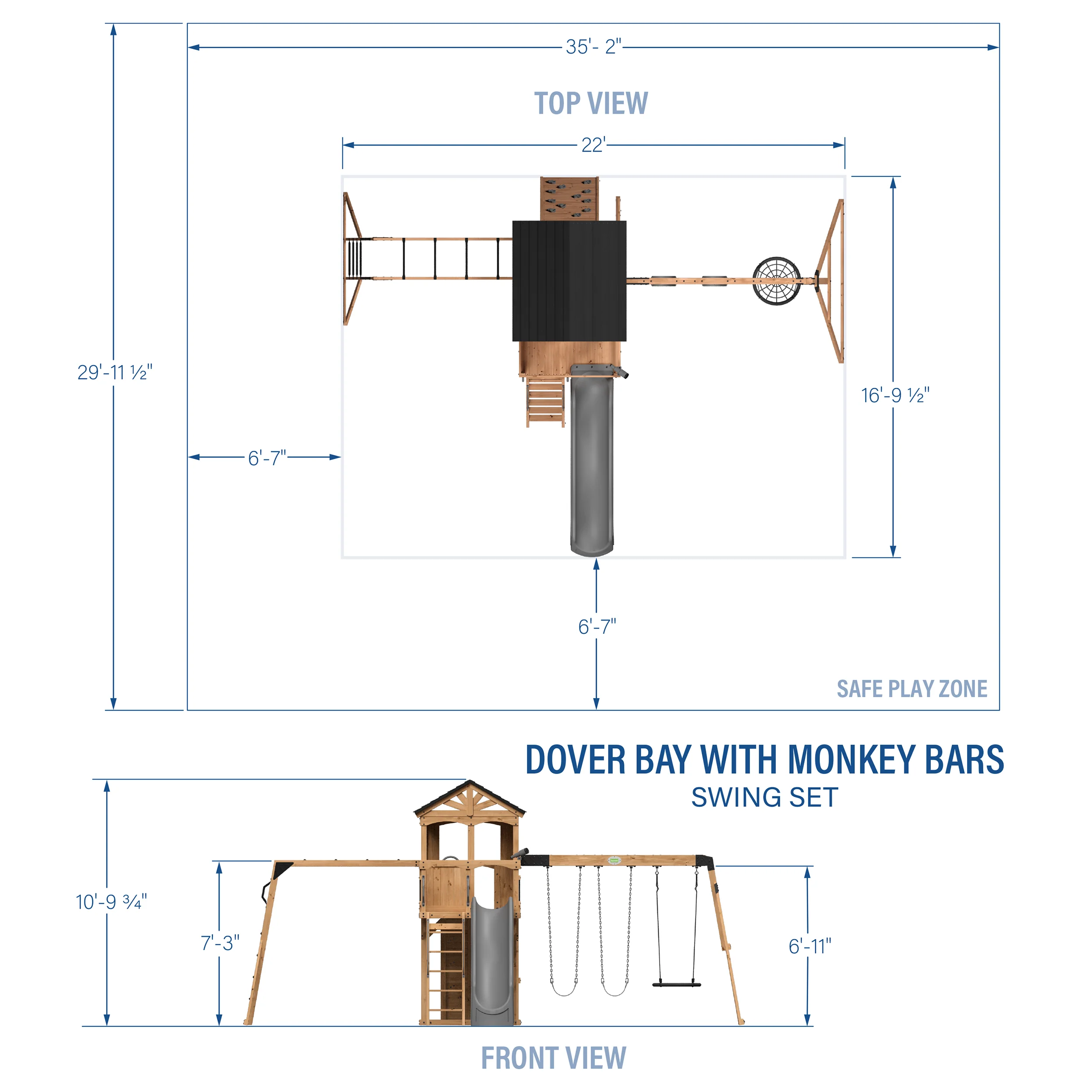 Dover Bay Swing Set with Monkey Bars - Image 2