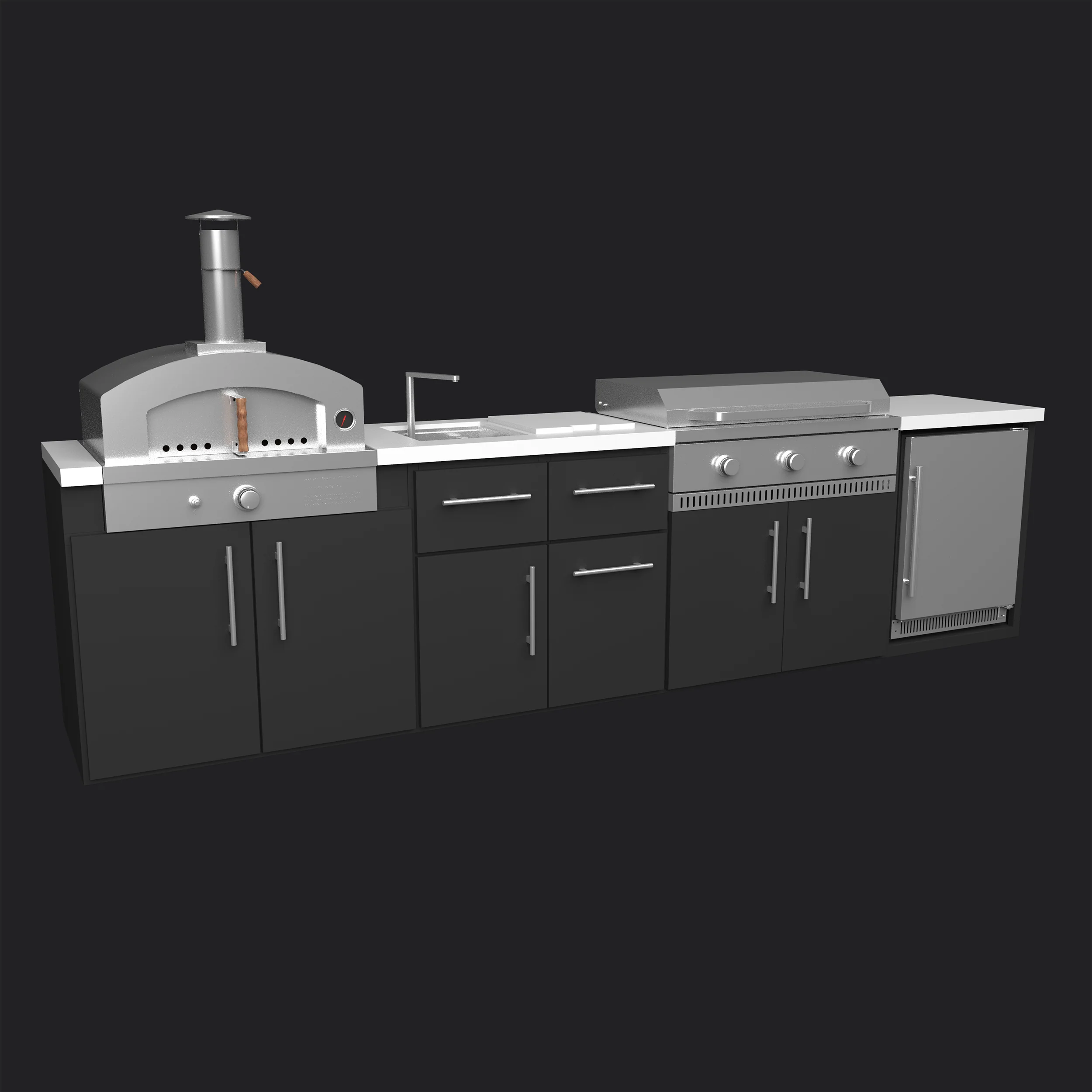 Emory | 12-Foot Outdoor Kitchen Island with Built-In Griddle & Pizza Oven - Image 18