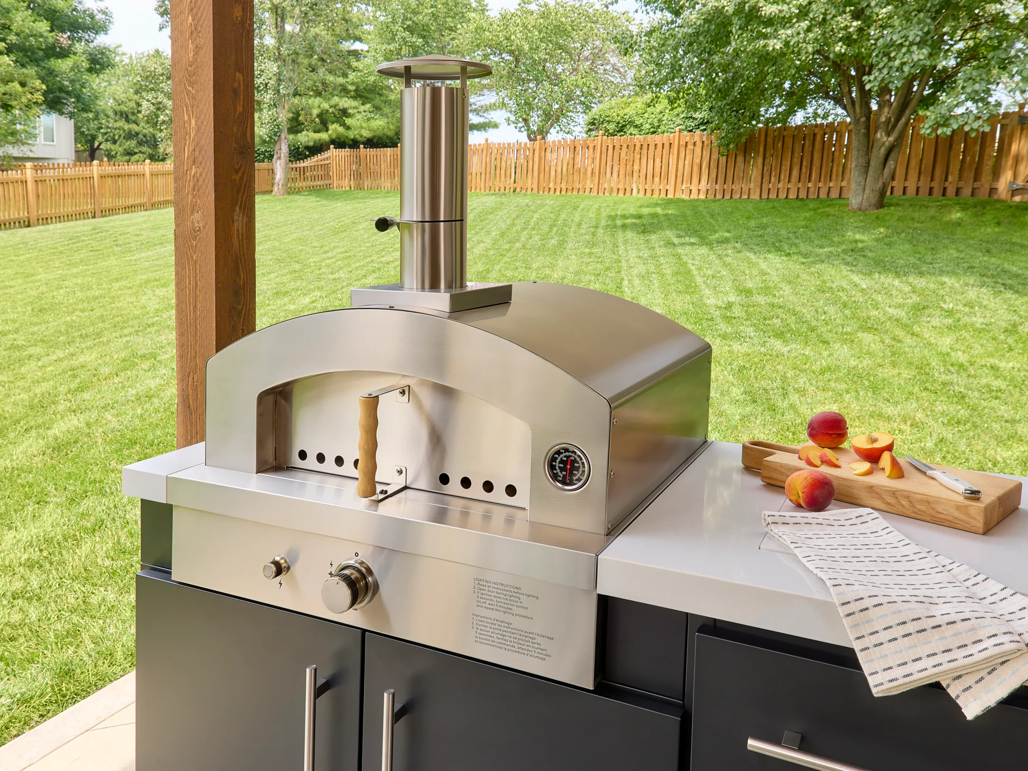 Emory | 12-Foot Outdoor Kitchen Island with Built-In Griddle & Pizza Oven - Image 5