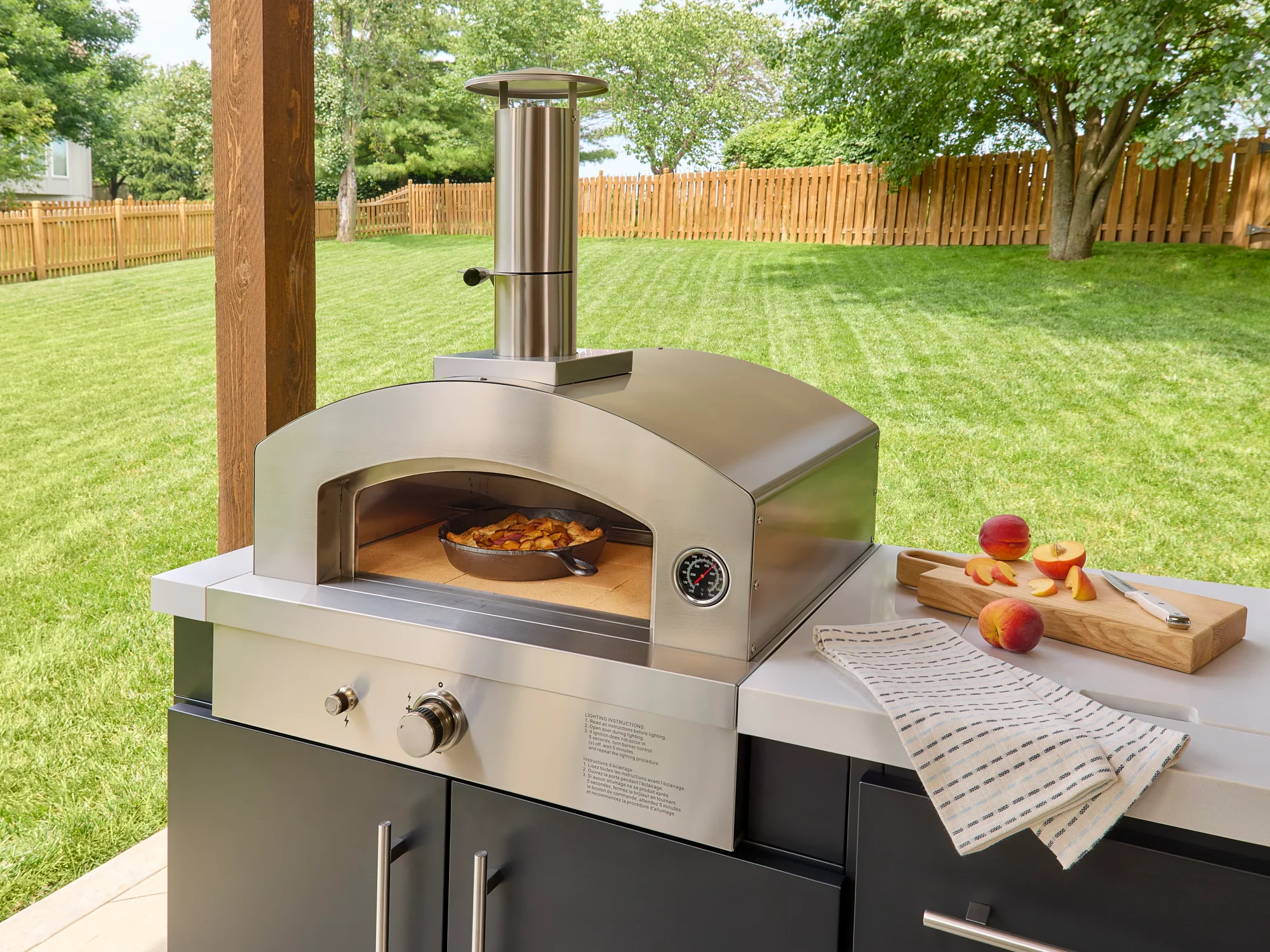 Emory | 12-Foot Outdoor Kitchen Island with Built-In Griddle & Pizza Oven - Image 6