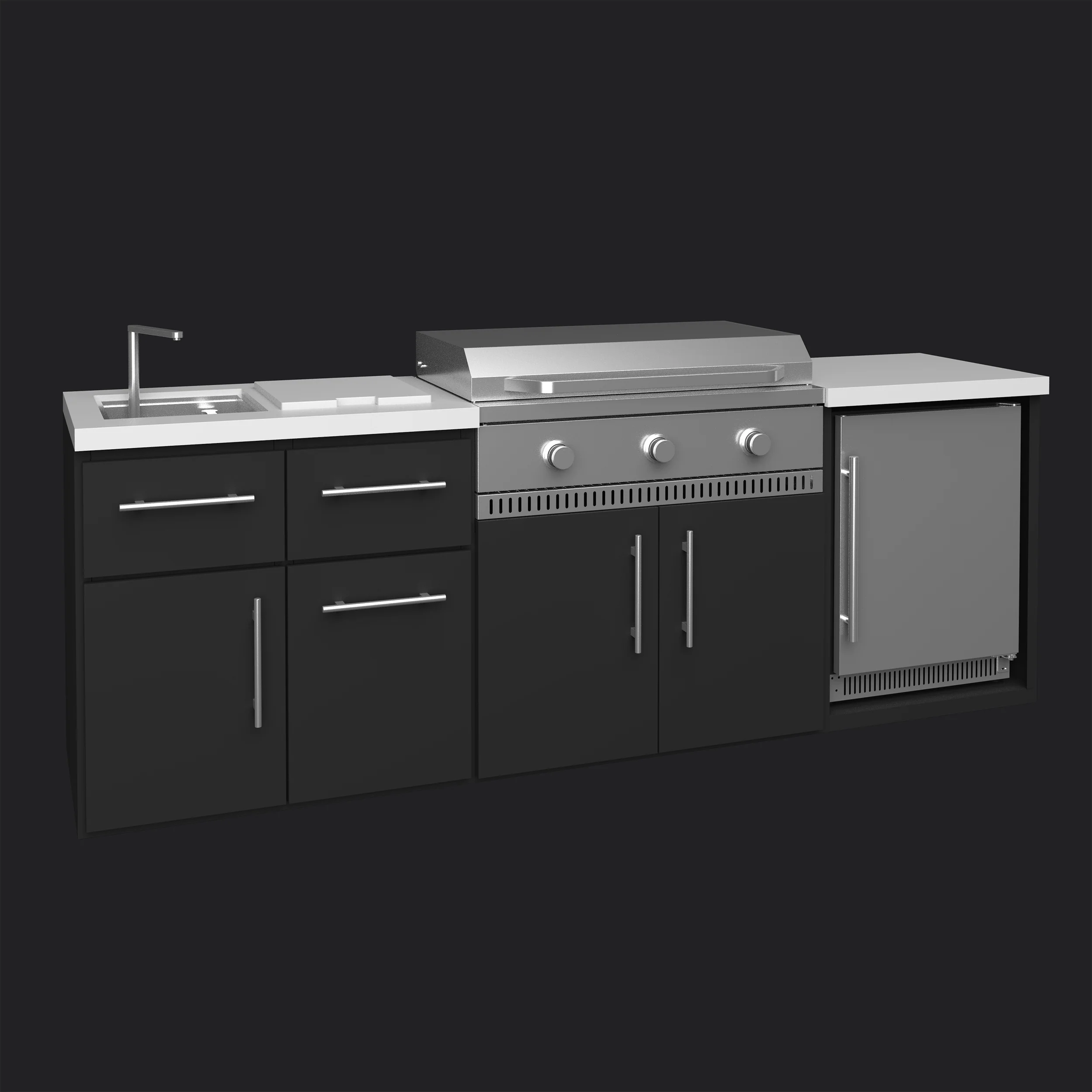 Emory | 9-Foot Outdoor Kitchen Island with Built-In Griddle - Image 15