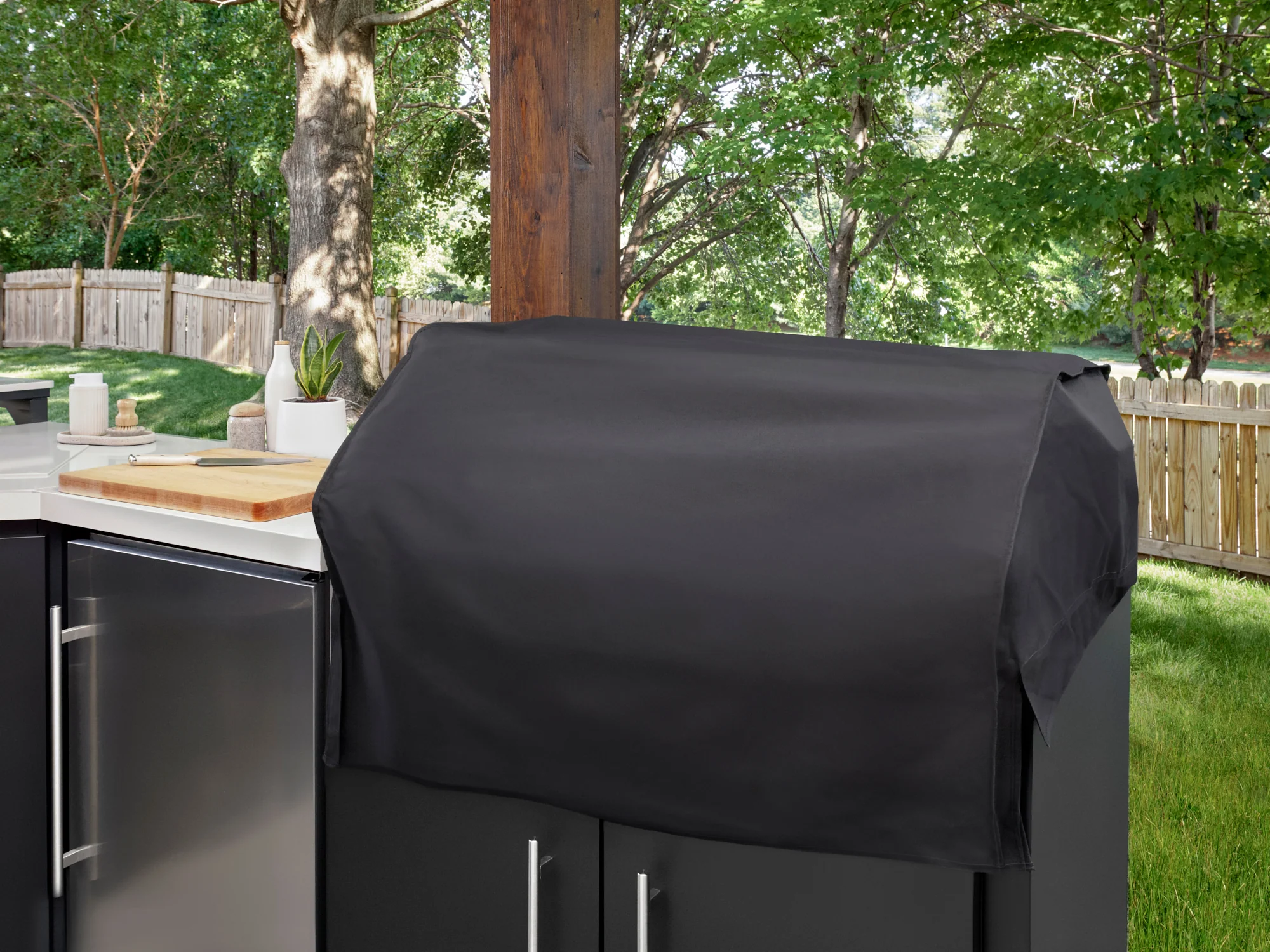 Emory | Corner Outdoor Kitchen Island with Bar Seating & Built-In Grill – Right - Image 19