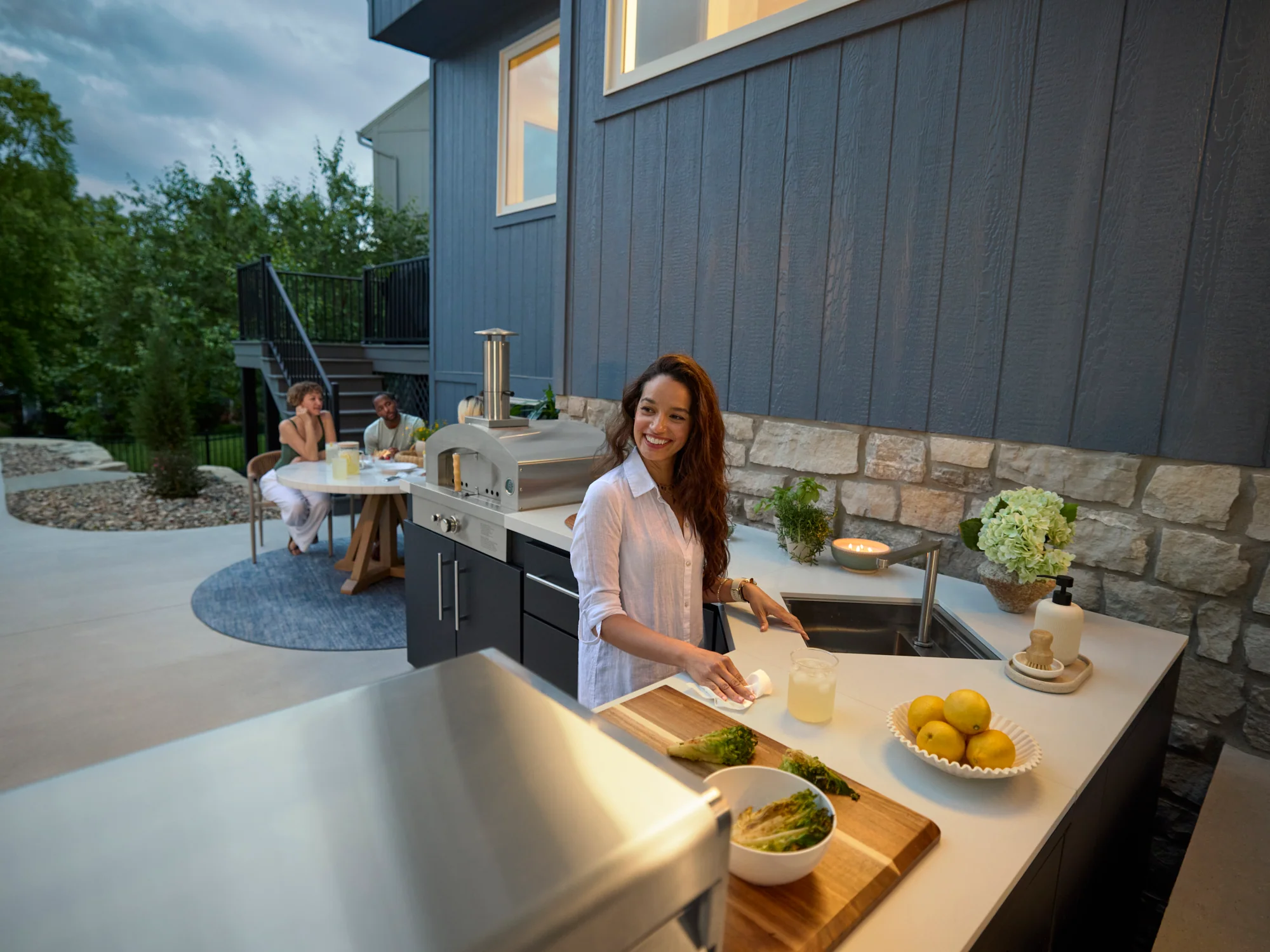 Emory | Corner Outdoor Kitchen Island with Built-In Grill & Pizza Oven - Image 22