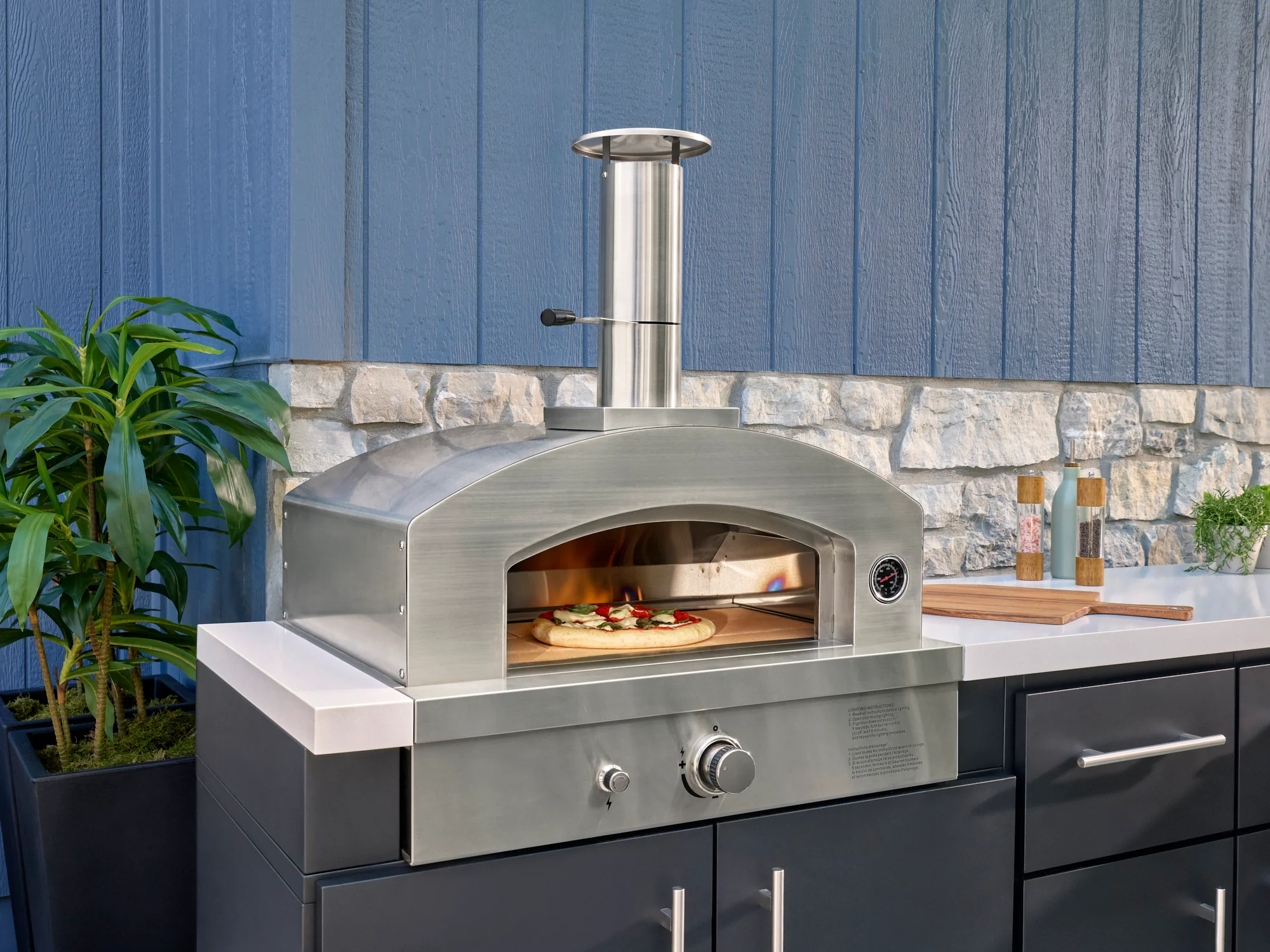 Emory | Corner Outdoor Kitchen Island with Built-In Grill & Pizza Oven - Image 7