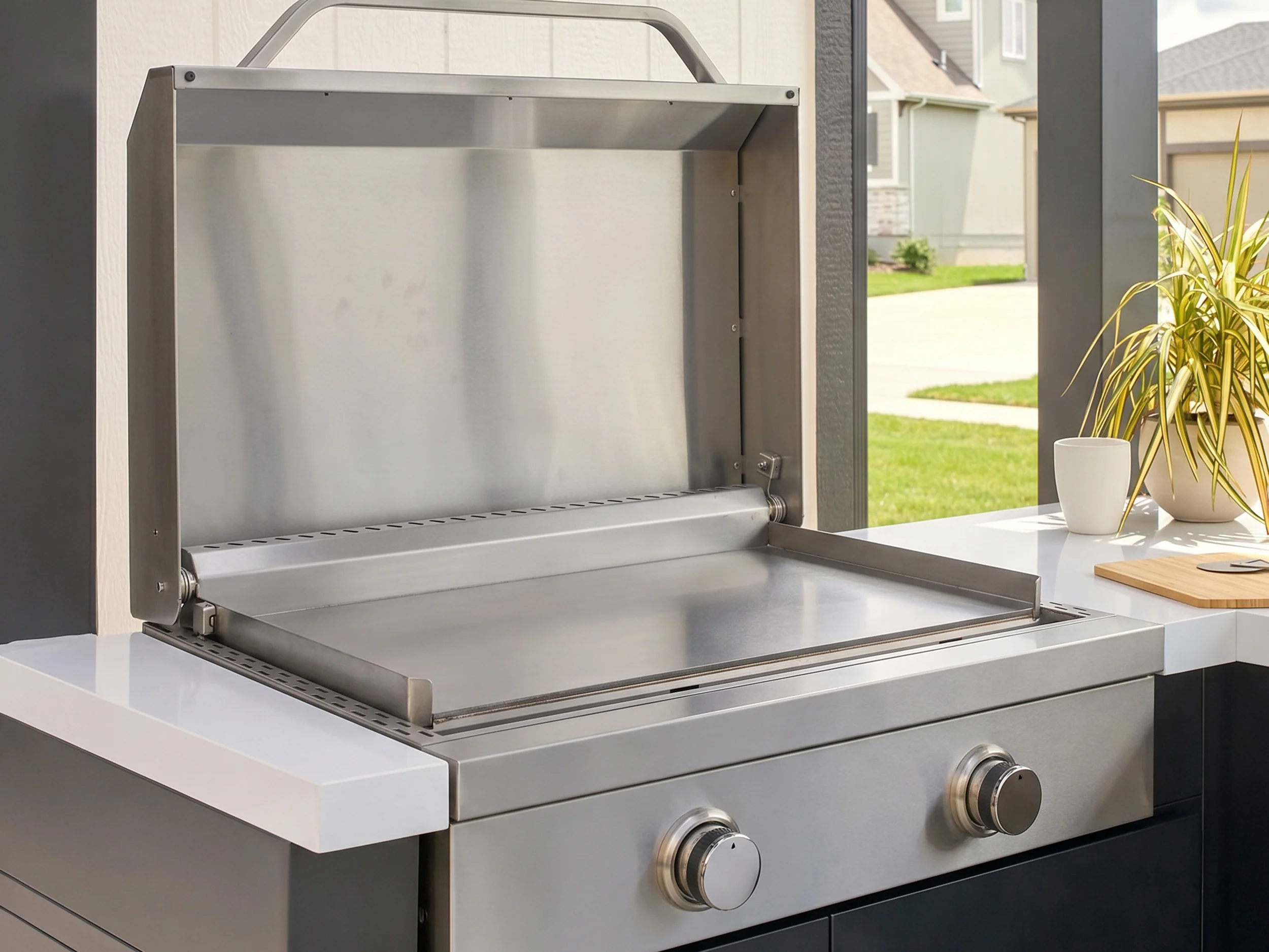 Lancaster | L-Shape Outdoor Kitchen with Built-In Grill & Griddle - Image 4