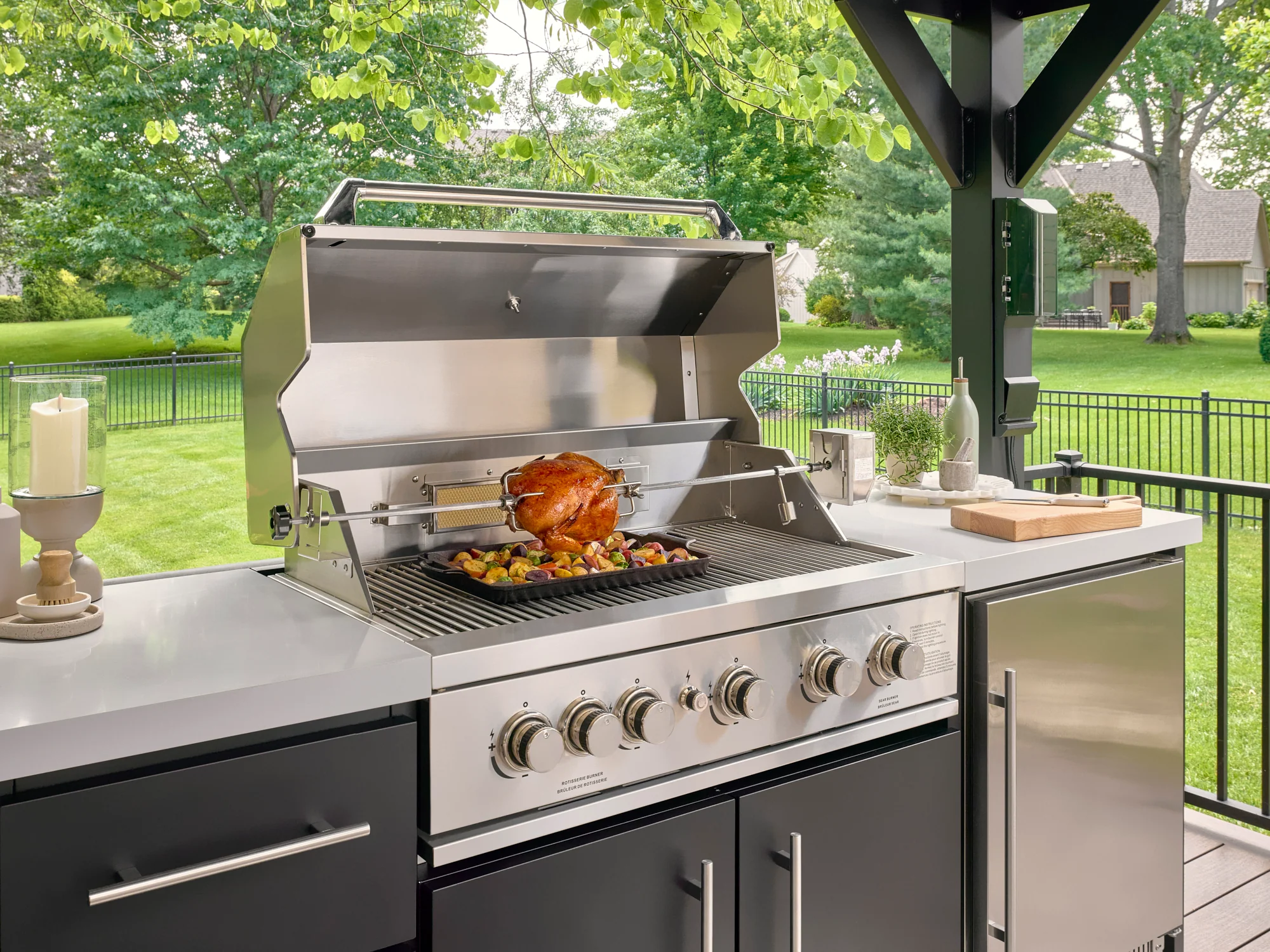 Lancaster | Covered Linear Outdoor Kitchen with Built-In Grill - Image 5