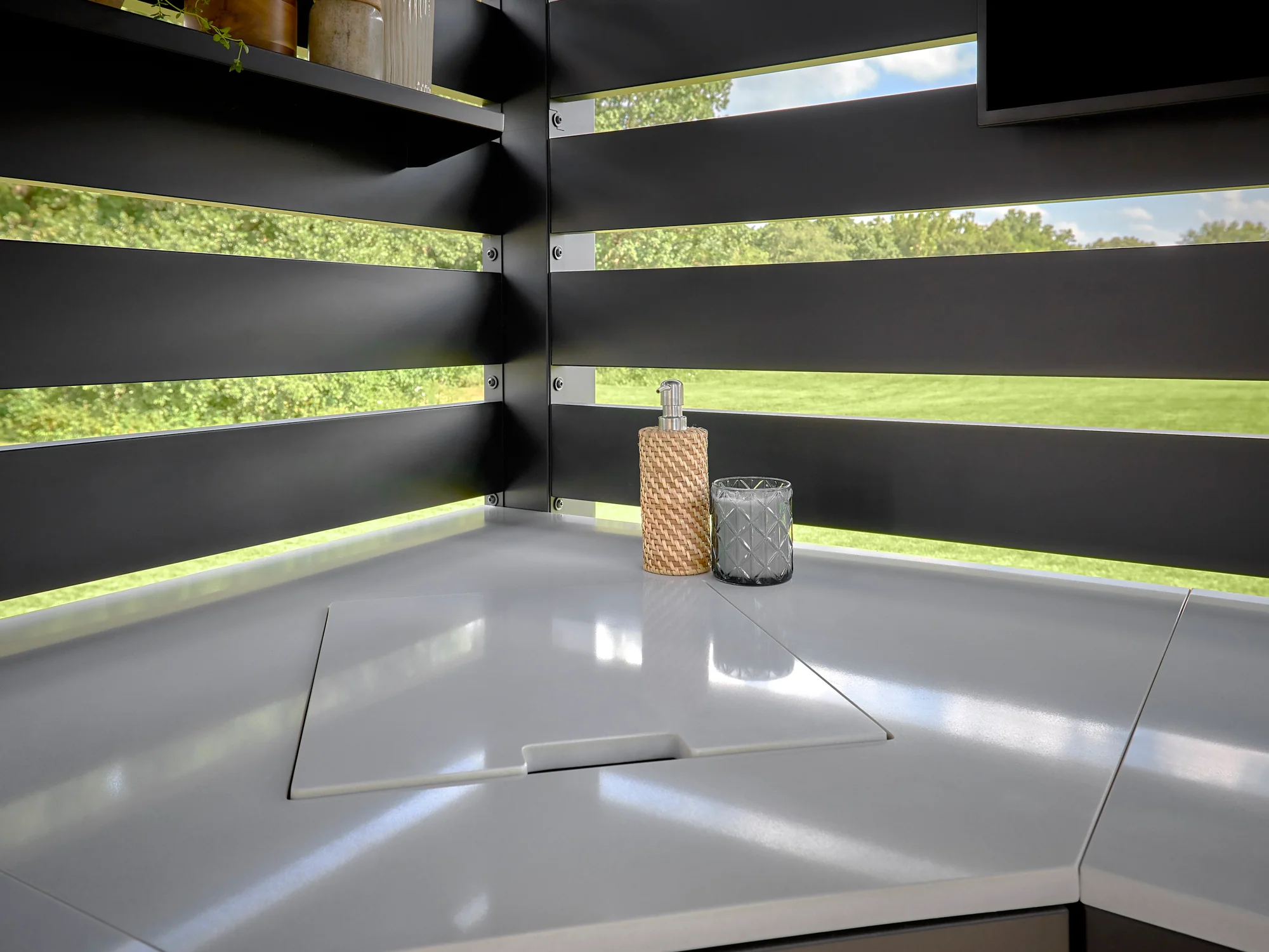 Langston | Covered Appliance-Ready Outdoor Kitchen with Refrigerator & Sink - Image 9